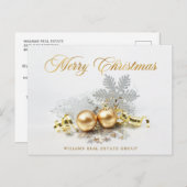 Gulden kerstbal Balls Ornament Corporate Greeting Briefkaart (Voorkant / Achterkant)