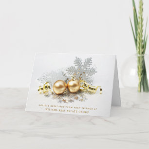 Gulden kerstbal Balls Ornament Corporate Greeting Feestdagen Kaart