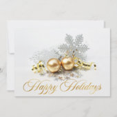 Gulden kerstbal Balls Ornament Corporate Greeting Feestdagenkaart (Voorkant)