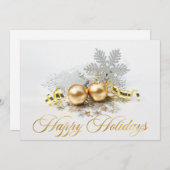 Gulden kerstbal Balls Ornament Corporate Greeting Feestdagenkaart (Voorkant / Achterkant)