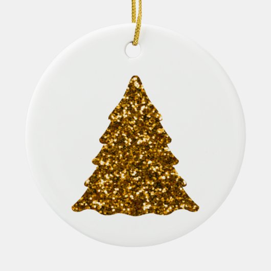 Gulden kerstbomen keramisch ornament (Voorkant)