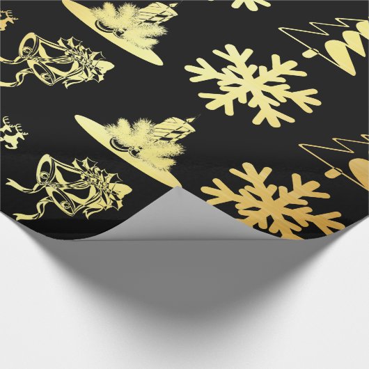 Gulden kerstcijfers op papier voor verpakkingspapi (Hoek)