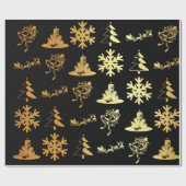 Gulden kerstcijfers op papier voor verpakkingspapi (Vlak)