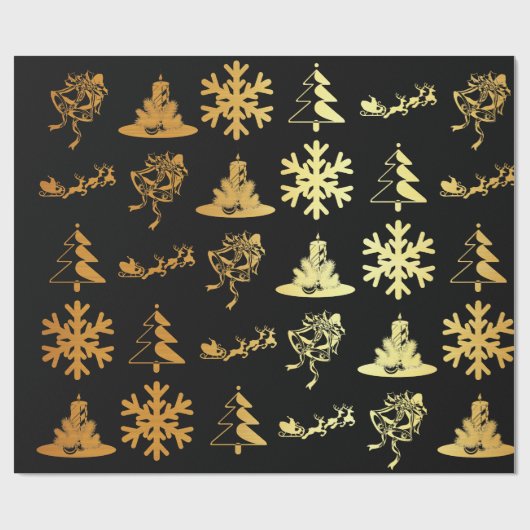 Gulden kerstcijfers op papier voor verpakkingspapi (Vlak)