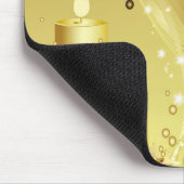 Gulden kerstkaars op mousserende achtergrond muismat (Hoek)