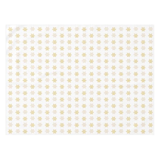 Gulden kerstsnowflakes op wit tafelkleed (Voorkant (Horizontaal))