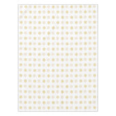 Gulden kerstsnowflakes op wit tafelkleed (Voorkant)