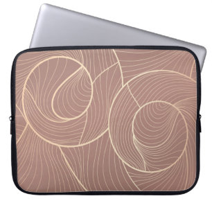 Gulden lijnen patroon achtergrond. Luxe goudlijn Laptop Sleeve