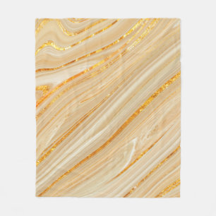 Gulden marmer fleece deken
