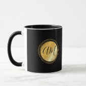 Gulden metalen lijst, aangepaste monogram letters mok (Links)