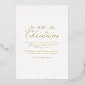 Gulden minimalistische kerstkerst folie feestdagenkaart (Achterkant)