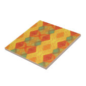 Gulden oranje blauwgroen diamantgeometrisch kat tegeltje (Zijkant)