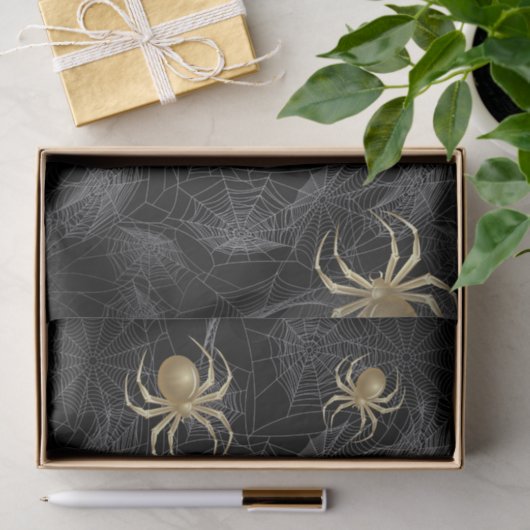 Gulden spinnen op zwart papier (Geschenk)