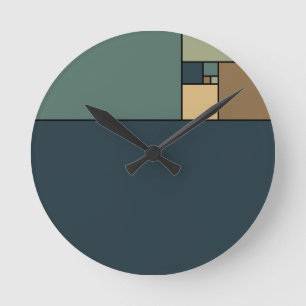 Gulden verhouding vierkantjes (neutraal) ronde klok