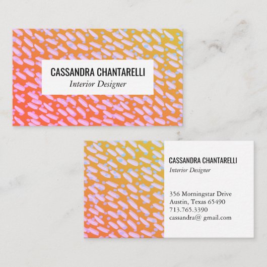 Gulden zonnebanken en stippen voor het verven van  visitekaartje (Voorkant / Achterkant)