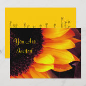 Gulden Zonnebloem Je bent uitgenodigd voor bruilof Kaart (Voorkant / Achterkant)