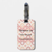 Guldenikatgeometrisch patroon bagagelabel (Achterkant verticaal)