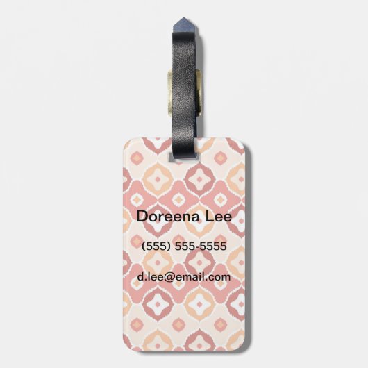 Guldenikatgeometrisch patroon bagagelabel (Achterkant verticaal)