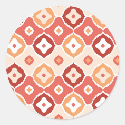Guldenikatgeometrisch patroon ronde sticker (Voorkant)
