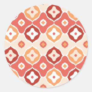 Guldenikatgeometrisch patroon ronde sticker