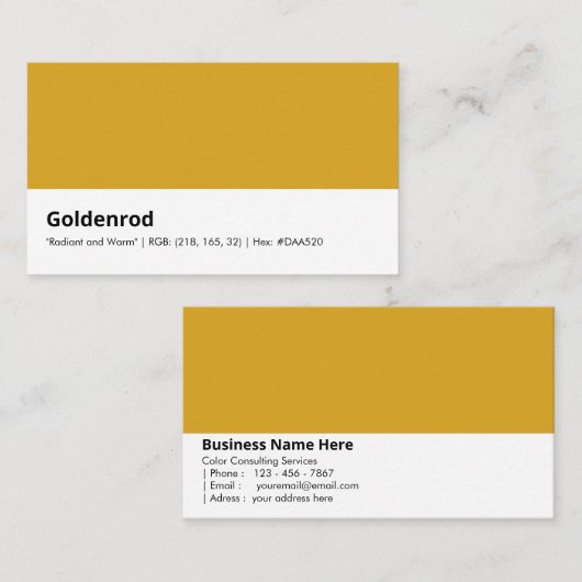 guldenroede | "Stralend en warm" Visitekaartje (Voorkant / Achterkant)