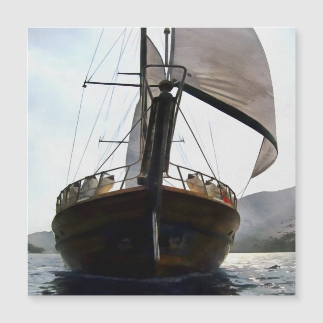 Gulet onder zeilen met acrylverf (Voorkant)