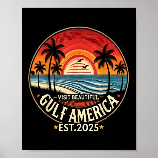 Gulf America Funny Trump hernoemen Poster (Voorkant)