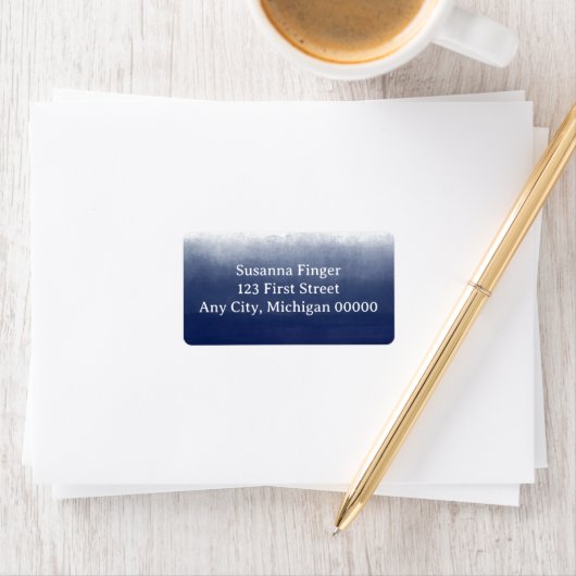 Gulf Blue Watercolor Etiket (Insitu)