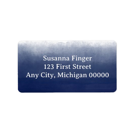 Gulf Blue Watercolor Etiket (Voorkant)