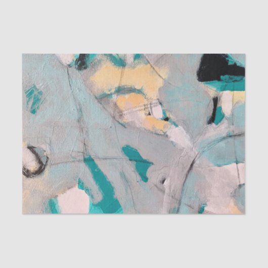 Gulf Breeze Abstract Blauwgroen, Gold, wit Tissuepapier (Voorkant)