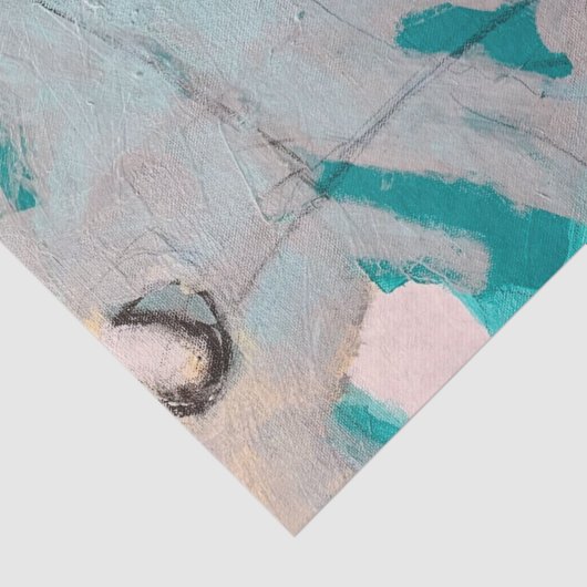 Gulf Breeze Abstract Blauwgroen, Gold, wit Tissuepapier (Detail)