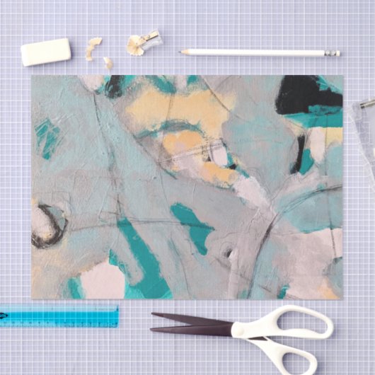 Gulf Breeze Abstract Blauwgroen, Gold, wit Tissuepapier (Craft)