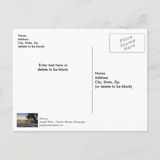 Gulf Breeze Florida Zonsondergang Bedankkaart Briefkaart (Achterkant)