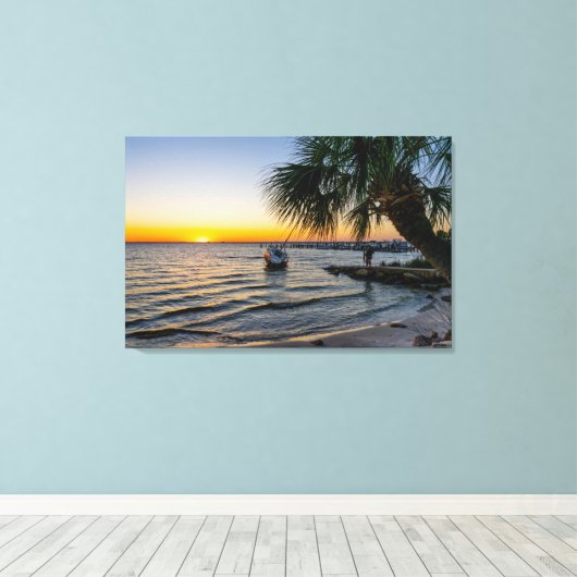 Gulf Breeze Sunset Canvas (Insitu (Houten vloer))