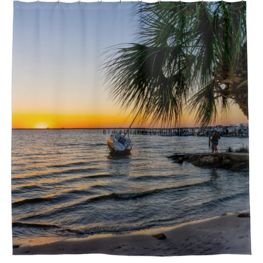 Gulf Breeze Sunset Shower Curtain Douchegordijn (Voorkant)