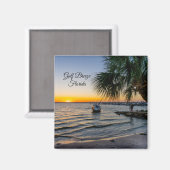 Gulf Breeze Sunset Square Magnet (Voorkant / Achterkant)