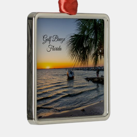 Gulf Breeze Sunset Square Ornament (Rechts)