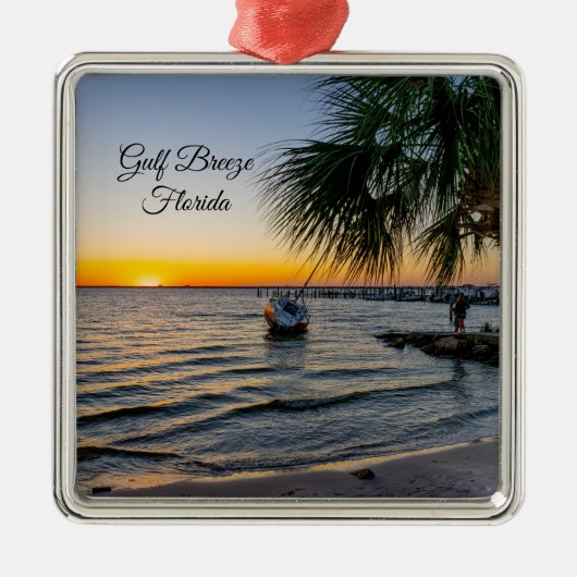 Gulf Breeze Sunset Square Ornament (Voorkant)