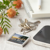 Gulf Breeze Sunset Square Sleutelhanger (Zijkant)