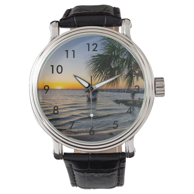 Gulf Breeze Sunset Wrist Watch Horloge (Voorkant)