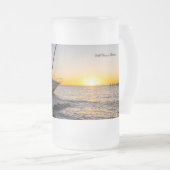 Gulf Breeze Zeilboot en Jetty Sunset Frosted Mok (Voorkant rechts)