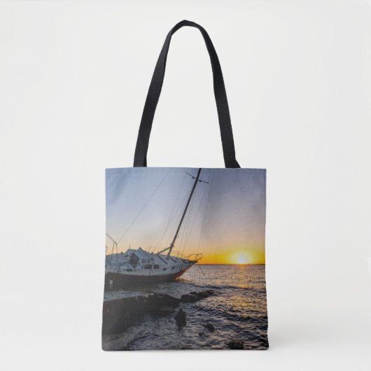 Gulf Breeze Zeilboot En Steiger Zonsondergang Tas (Voorkant)