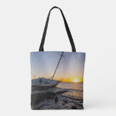 Gulf Breeze Zeilboot En Steiger Zonsondergang Tas (Achterkant)