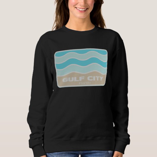 Gulf City Florida Retro FL Waves Beach Souvenir Trui (Voorkant)