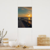 Gulf Coast Sunrise Causeway Bridge Snelweg Poster (Keuken)