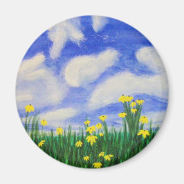 Gulf Cove Bloemen in een helder veld Magneet