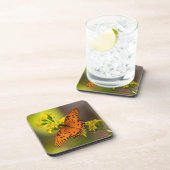 Gulf Fritillary aka Passion Butterfly on Goldenrod Bier Onderzetter (Rechterzijde)