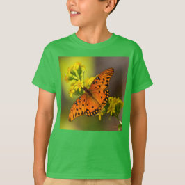 Gulf Fritillary aka Passion Butterfly on Goldenrod T-shirt