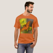 Gulf Fritillary aka Passion Butterfly on Goldenrod T-shirt (Voorkant volledig)