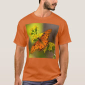 Gulf Fritillary aka Passion Butterfly on Goldenrod T-shirt (Voorkant)